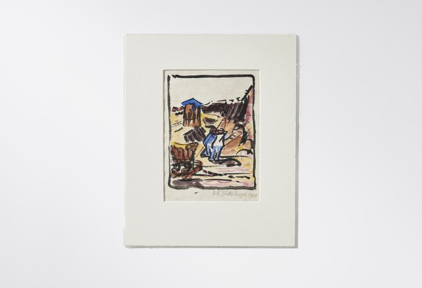 Das Gemälde "Arbeiter in der Lehmgrube" von Peter August Böckstiegel